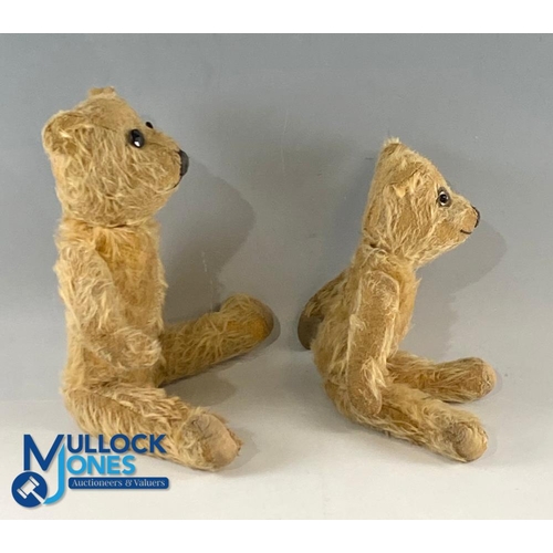 204 - 2 Period English straw filled mohair Jointed Teddy Bears, both with 5 joints and replacement eyes (2... 