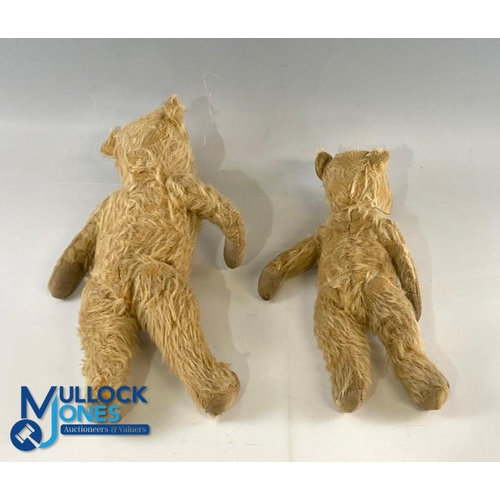 204 - 2 Period English straw filled mohair Jointed Teddy Bears, both with 5 joints and replacement eyes (2... 