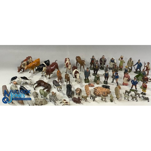 218 - Britains Johillco FGT & Son Lead Farm Figures, Toys and Accessories, a large collection with farm fi... 