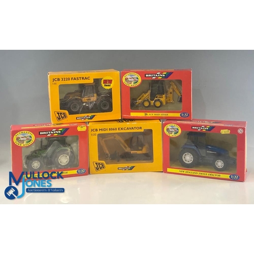 225 - Britain 1:32 Scale Farm Vehicles Models, to include New Holland TM165 Tractor 40522, Deutz DX4.57 tr... 