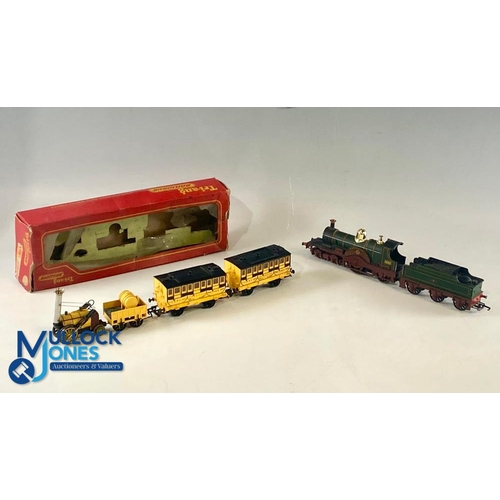 244 - TRIANG R346 Stephenson's Rocket Triang Complete with 2 Coaches (1964) a worn box, plus, a Triang Lor... 