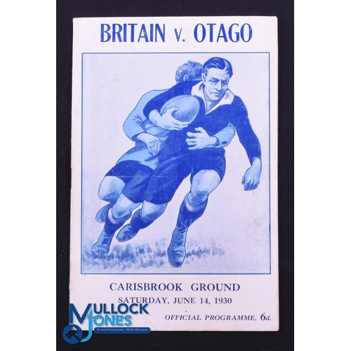 26 - Rare 1930 Rugby Programme, British & I Lions v Otago: Official Programme from the game won 33-9 by t... 