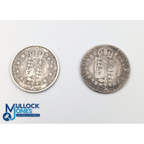 409 - 1887 1892 Queen Victoria Silver Florin Coins