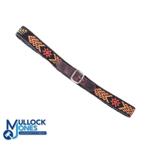 59 - Maori Traditional 'Taniko' Decorative Belt and Buckle: 40cm traditional Maori woven border-style, ch... 