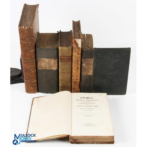 869 - Quantity of Books (12) to include 1832 Italian - English Dictionary  Cardinali Firenze, 1829 M Tulli... 