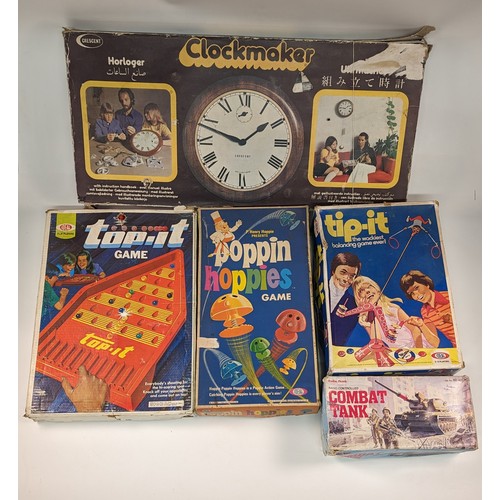 277 - Vintage Toy Collection, to include a Radio Shack combat tank, Ideal Pop in Hoppies, Super Soccer mag... 