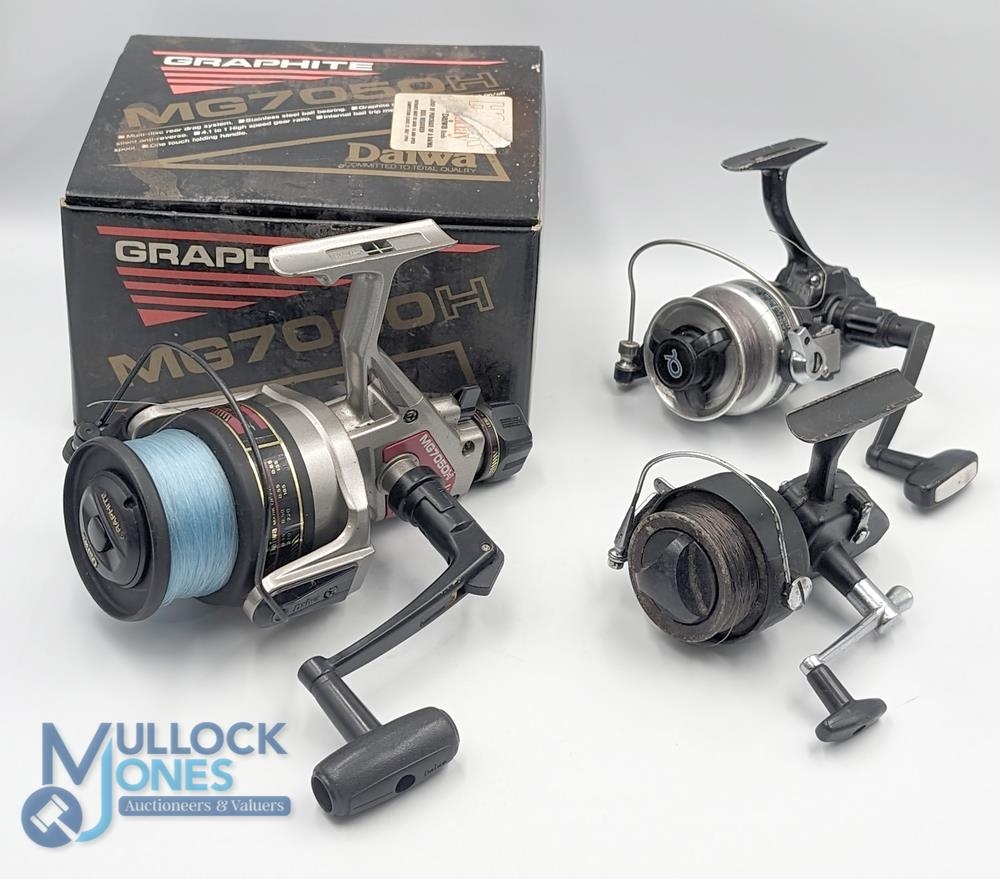 Daiwa MG 7050 H large graphite fixed spool reel, good bail