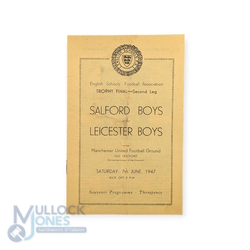 1186 - 1947 at Manchester United; English Schools FA Cup Final Salford Boys v Leicester Boys 7 June 1947, 8... 