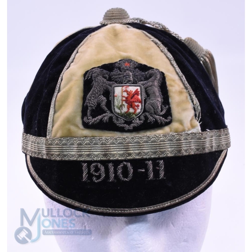 13 - 1910-11 Cardiff RFC Velvet Rugby Honours Cap: Great example of the distinctive rugby cap of Cardiff ... 