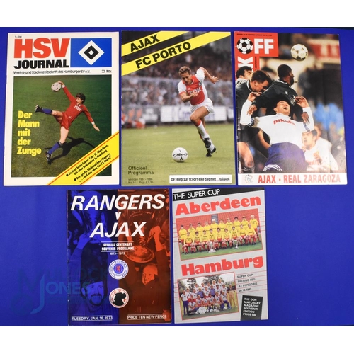 1358 - European Super Cup Final match programmes 1973 Glasgow Rangers v Ajax, 1983 Aberdeen v Hamburg, 1983... 