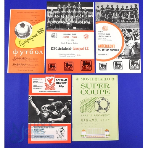 1359 - European Super Cup Final match programmes 1975 Kiev Dinamo v Bayern Munich, 1976 Anderlecht v Bayern... 