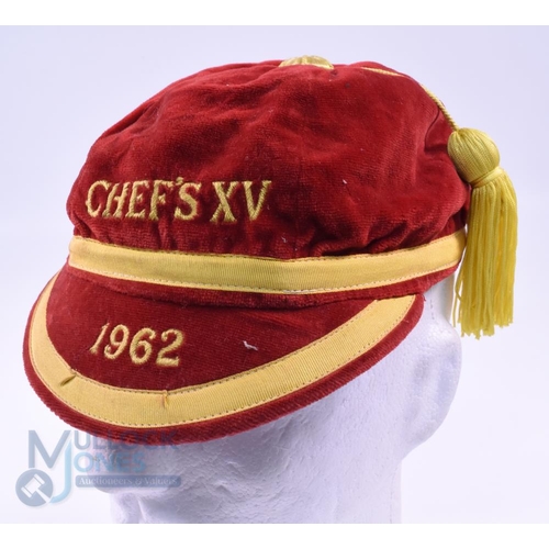 20 - 1931 and 1962 Velvet Rugby Honours Caps (2): A six-panelled black and red cap embroidered 'XV' and 1... 