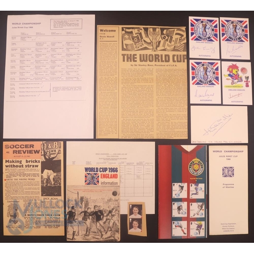 2153 - 1966 World Cup memorabilia to include Jules Rimet Cup 1966 programme of matches; 1966 World Cup fold... 