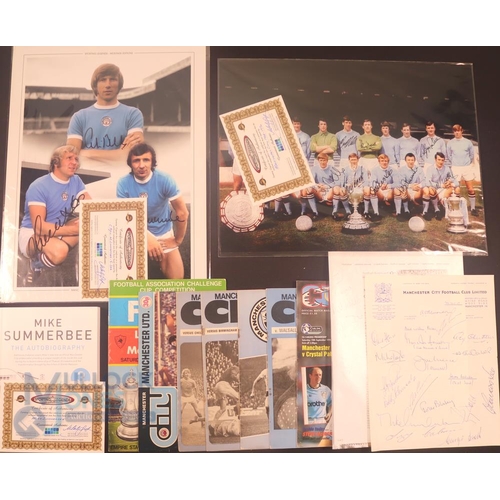 2155 - Manchester City memorabilia; Sporting Legend montage edition featuring photos of Colin Bell and sign... 