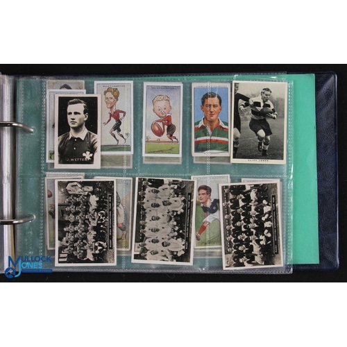 237 - Rugby Cigarette Card Collection (229): Neatly sleeved and ordered in leatherette album, some 230 mos... 