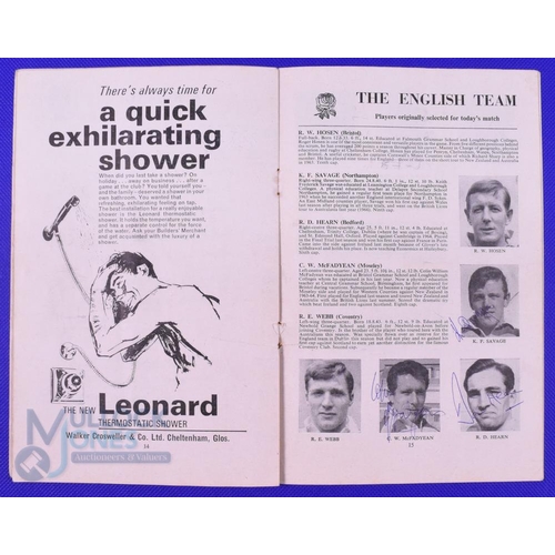 272 - 1956-1970 England and Wales Signed Rugby Programmes (4): All with some wear but generally G and with... 