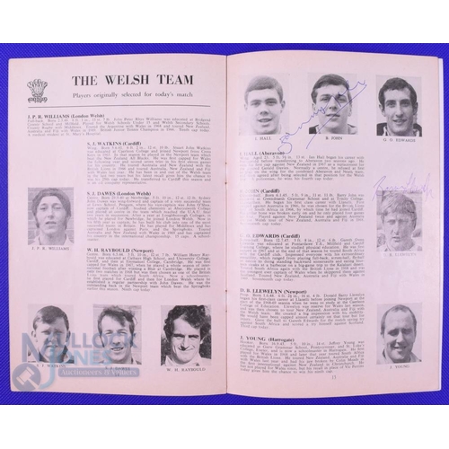 272 - 1956-1970 England and Wales Signed Rugby Programmes (4): All with some wear but generally G and with... 