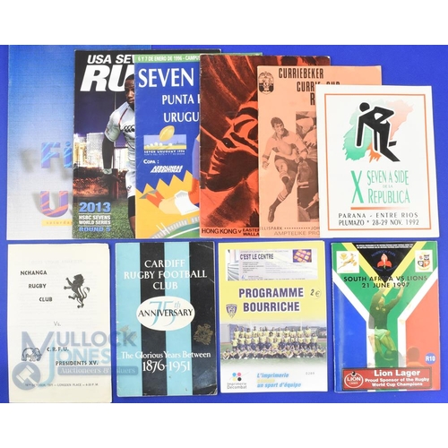 353 - Mostly Overseas and Less Usual Rugby Programmes (10): V rare Fiji v USA 1998; 1997 B Lions 1st test ... 