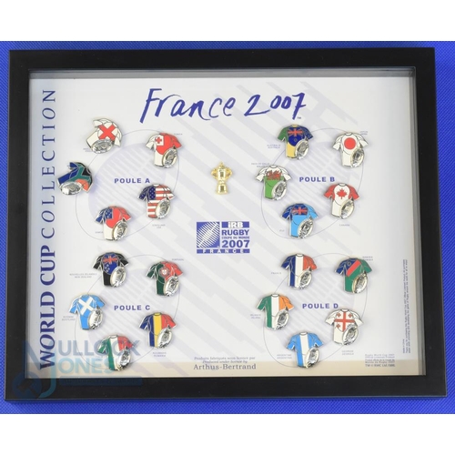 358 - 2007 RWC Official Framed Lapel Badge Collection: Beautiful 10