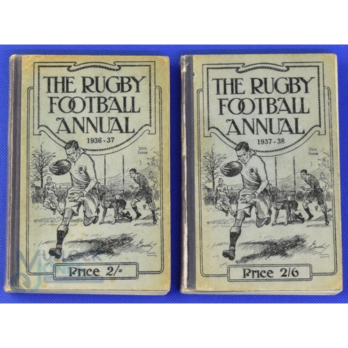 373 - 1936-7 and 1937-8 Rugby Football Annuals (2): Mid-30s pair of issues from this long-running series o... 