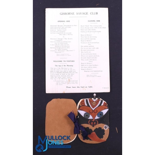 386 - 1930 British and I Lions Maori Interest, Gisborne Dinner Menu etc (2): Really attractive and interes... 