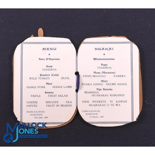 386 - 1930 British and I Lions Maori Interest, Gisborne Dinner Menu etc (2): Really attractive and interes... 