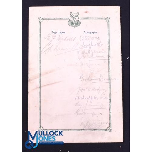 387 - Rare 1930 British and I Lions Signed Menu: Dinner following the Maori game at Wellington, some wear ... 