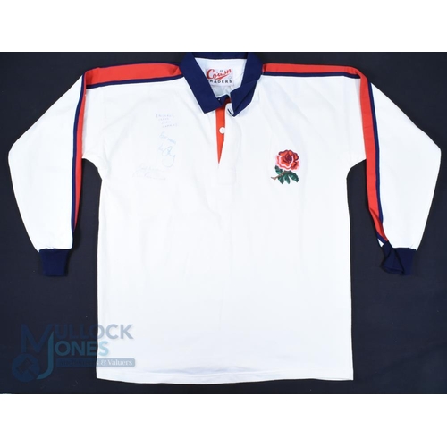 397 - 1994-5 England (Will Carling's?) Signed England Rugby Jersey: Matchworn Cotton Traders 44
