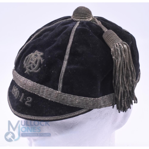 4 - 1890 on, Dover (?) Rugby FCC Velvet Rugby Honours Cap: Dover maker, black 6-panelled cap with gold b... 