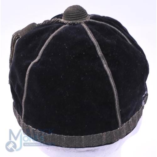 4 - 1890 on, Dover (?) Rugby FCC Velvet Rugby Honours Cap: Dover maker, black 6-panelled cap with gold b... 