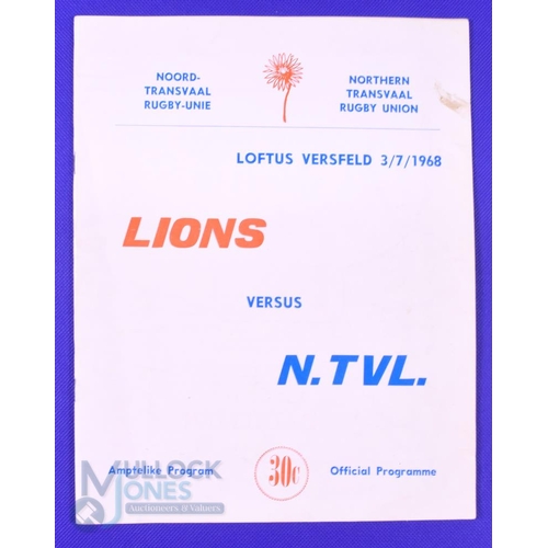 40 - 1968 British and I Lions Rugby Programme v Northern Transvaal: At Loftus Versfeld, Pretoria, 3/7/68.... 