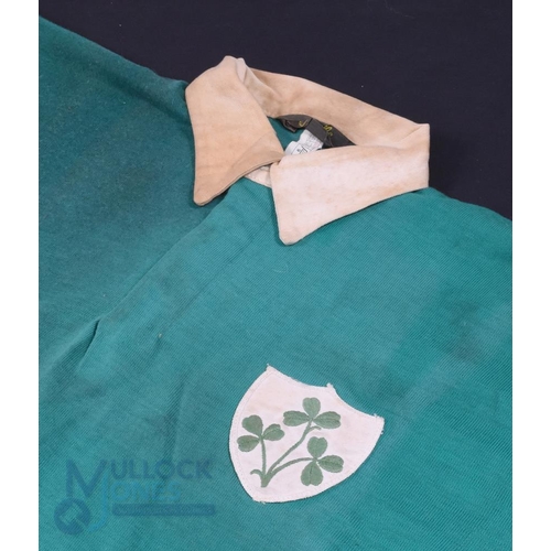 403 - Matchworn Ireland International Rugby Jersey: Fine example, O'Neill's make, shamrock badge, white st... 