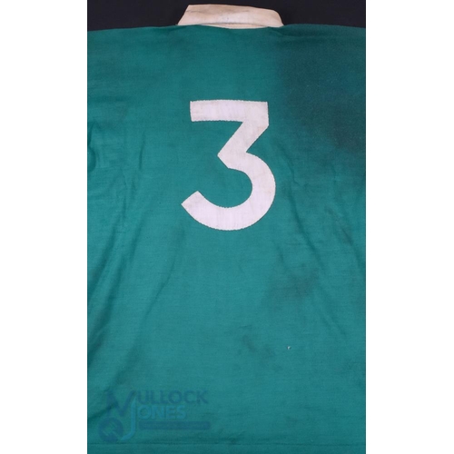 403 - Matchworn Ireland International Rugby Jersey: Fine example, O'Neill's make, shamrock badge, white st... 