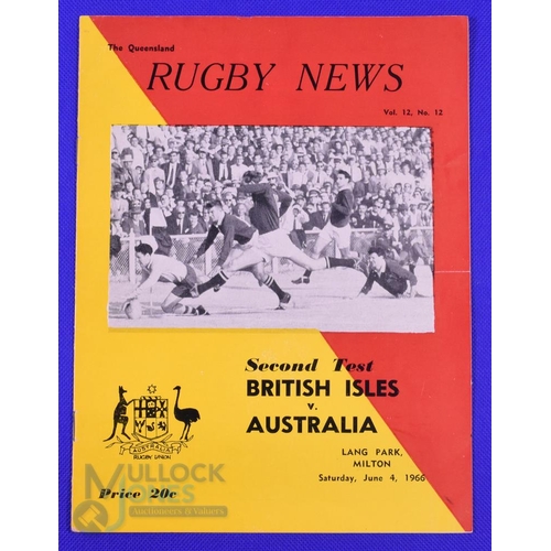 409 - 1966 British and I Lions 2nd Test v Australia Rugby Programme: Less-often seen Brisbane issue from t... 