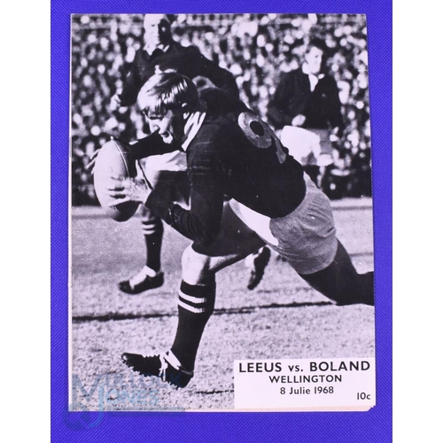 42 - 1968 British and I Lions Rugby Programme v Boland: At Wellington, 8/7/68. Great Dawie De Villiers co... 