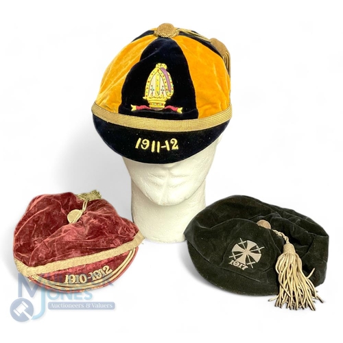 460 - Rugby Football Team / School / College Caps George V velvet and gold braid for 1910-12, 1911-12 Bish... 