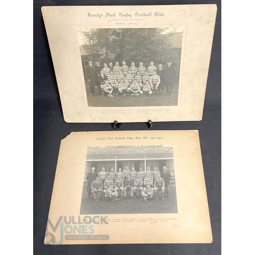 464 - Rosslyn Park Rugby Football Club team photographs for seasons 1908-1909 and 1931-1932 both having te... 