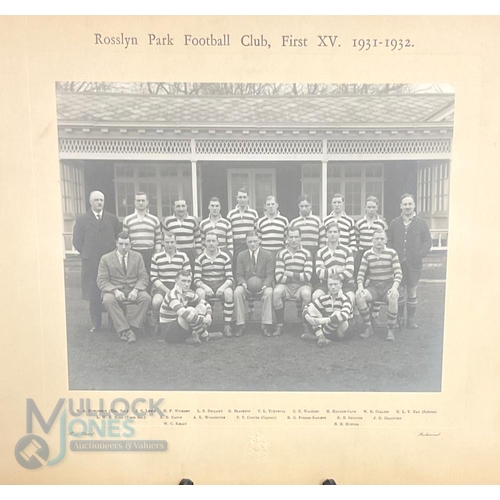 464 - Rosslyn Park Rugby Football Club team photographs for seasons 1908-1909 and 1931-1932 both having te... 