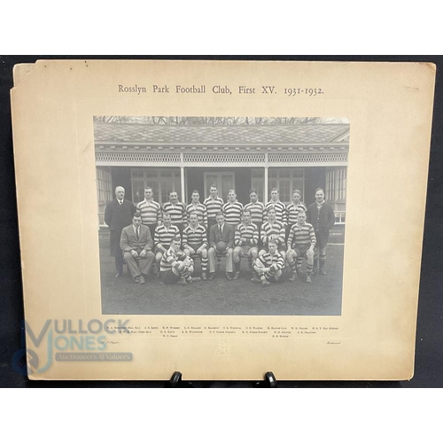 464 - Rosslyn Park Rugby Football Club team photographs for seasons 1908-1909 and 1931-1932 both having te... 