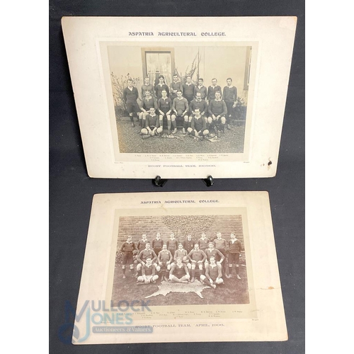 465 - Aspatria Agricultural College Rugby Football team photographs for seasons 1905-1906 and 1906 both ha... 