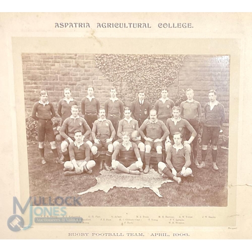 465 - Aspatria Agricultural College Rugby Football team photographs for seasons 1905-1906 and 1906 both ha... 