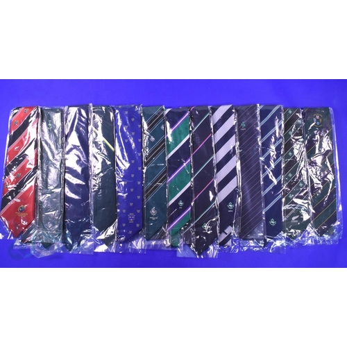 48 - Mostly Irish Interest Rugby Neckties (13): Lovely selection, many unopened, to inc official Irish RF... 