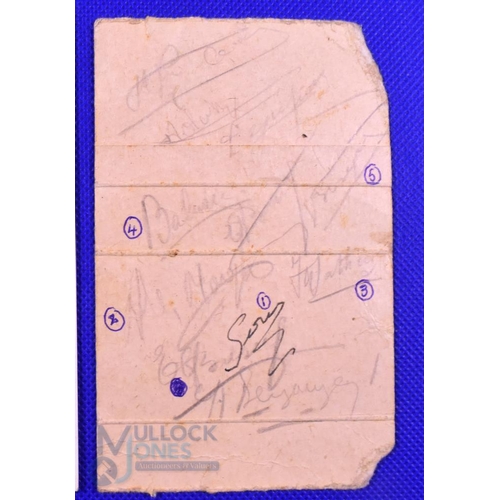 50 - 1946 French XV v Ireland Autographs on Cigarette Packet!: Wonderfully quirky and undoubtedly scarce,... 