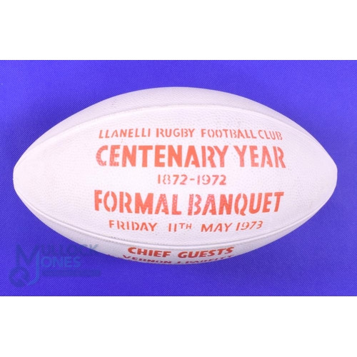 55 - 1972-3 Llanelli RFC Centenary Plastic Full Size Ball: Scarce, table ornament from the huge function ... 