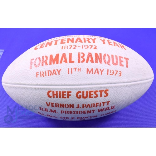 55 - 1972-3 Llanelli RFC Centenary Plastic Full Size Ball: Scarce, table ornament from the huge function ... 