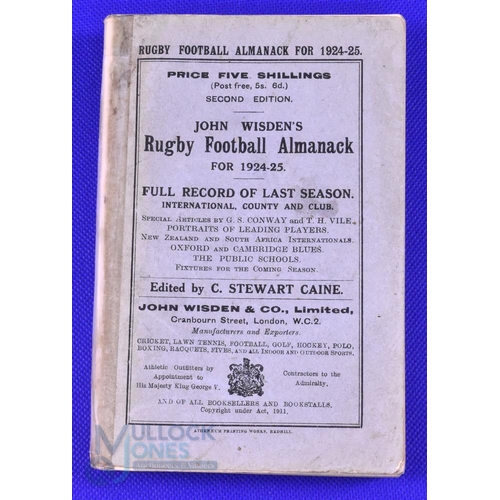 66 - 1924-25 Wisden's Rugby Football Almanack: The second of only three editions ever of this compact, su... 