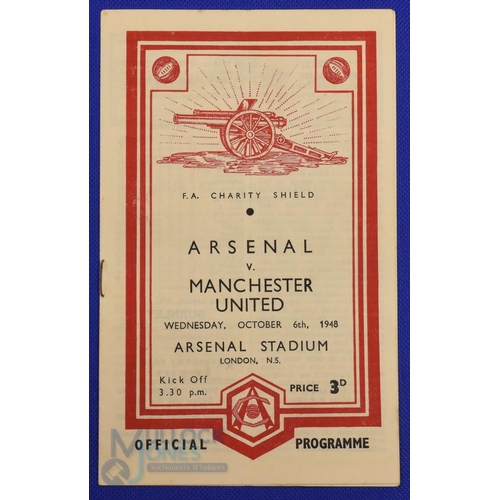 682 - 1948 Charity Shield programme Arsenal v Manchester Utd at Highbury 6 October 1948; fair/good. (1)