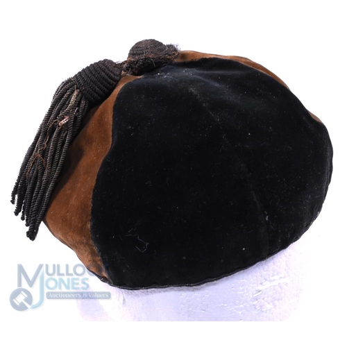 7 - c1900 Christ Church Oxford (?) Velvet Rugby Honours Cap: Oxford maker for this black and brown 6-pan... 