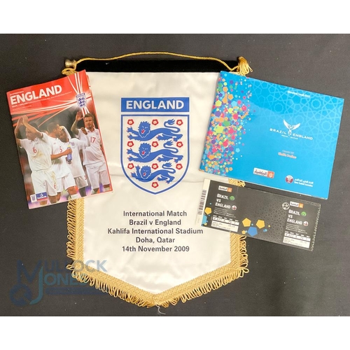 846 - International Match Pennant Brazil v England Kahlifa International Stadium Doha Qatar 14th November ... 