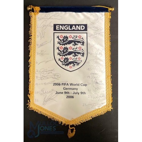 863 - 2006 FIFA World Cup Germany 9th June - 9th July 2006 Signed pennant by the squad of 23 together with... 